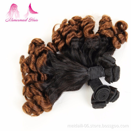 Human Hair Brazilian Wholesale Fumi Style Weave Bundles, 2 Ton Color Ombre Hair Extension Bundles